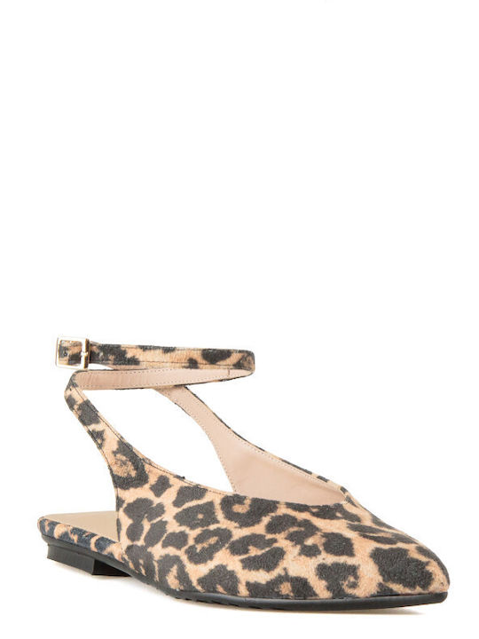 Suede Γυναικείες Μπαλαρίνες Slingback με Λουράκι