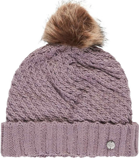 Blizzard Pom Pom Beanie Beanie Knitted in Lilac color