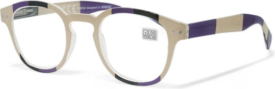 Optosquad Reading Glasses +2.50 Pocket in Beige color OPT9980-3