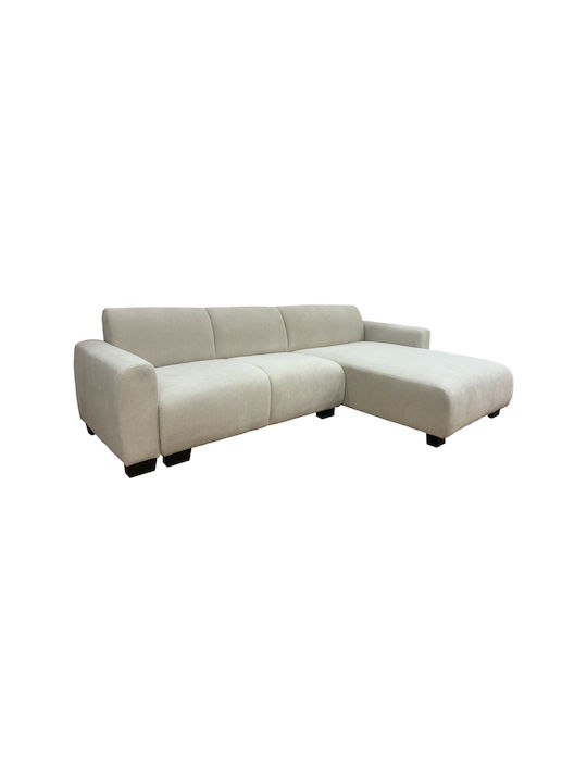 Erros Corner Couch with Reversible Angle Beige 287x161x71cm