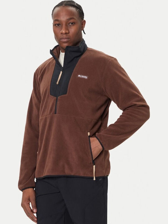 Ανδρική Ζακέτα Fleece Καφέ