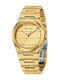 Mini Focus Men's Watch Battery with Gold Metal Bracelet
