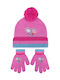 Peppa Pig Kids Beanie Set with Gloves Knitted Pink