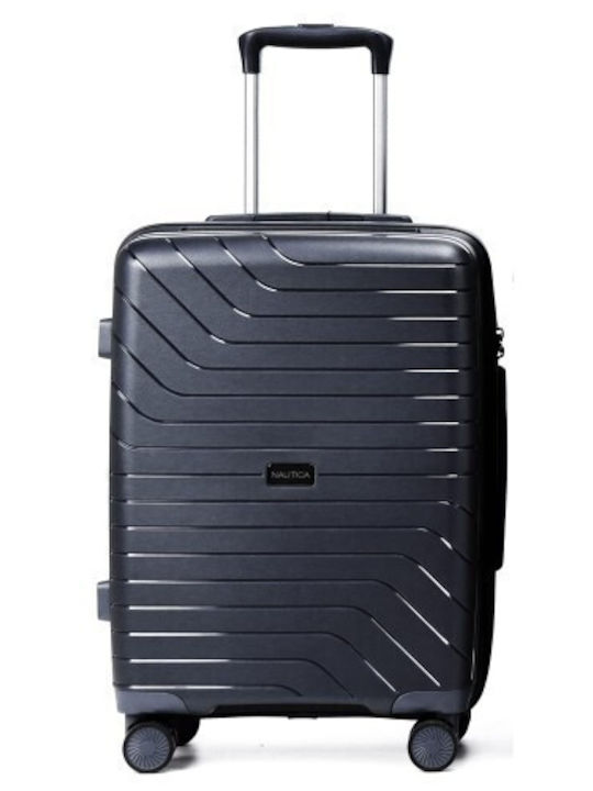 Nautica Large Travel Suitcase Hard Black with 4 Wheels Height 75cm