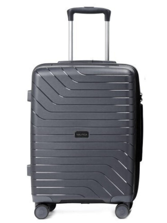 Nautica Cabin Travel Suitcase Hard Gray with 4 Wheels Height 55cm