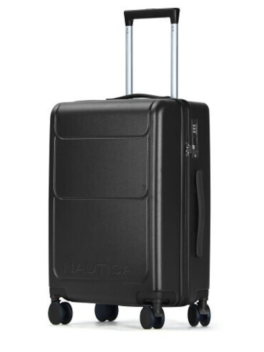 Nautica Cabin Travel Suitcase Hard Black with 4 Wheels Height 55cm