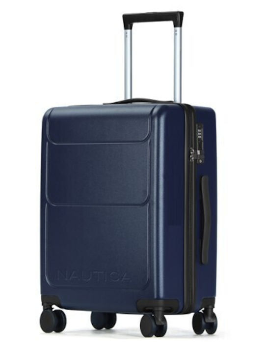 Nautica Medium Travel Suitcase Hard Blue with 4 Wheels Height 69cm