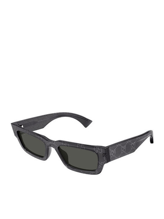 Gucci Unisex Ochelari de soare cu Gri Cadru și Negru Lentilă GG1838S 011