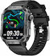 Microwear GTH3 Stainless Steel Smartwatch with Heart Rate Monitor (Black)
