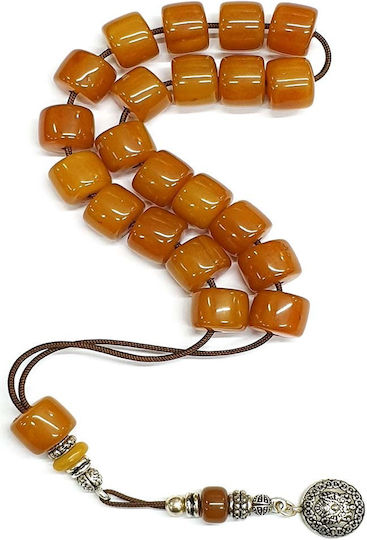 Roloi Komboloi Resin Worry Beads with 21 Beads Honey 29cm