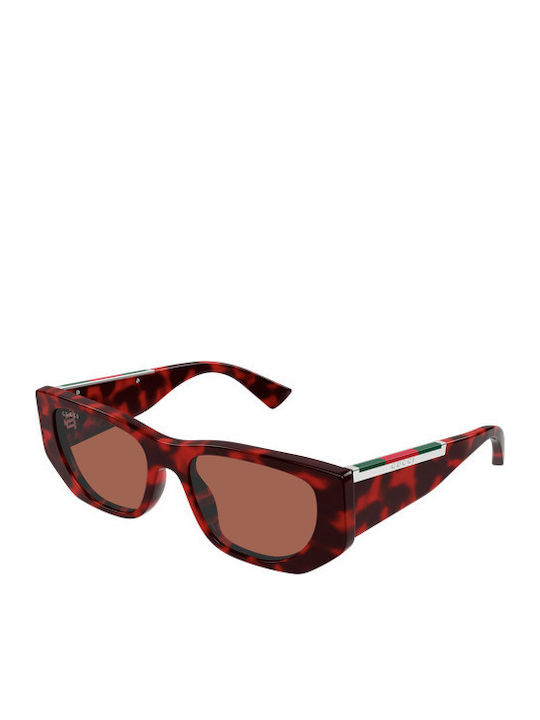 Gucci Damen Sonnenbrille mit Braun Schildkröte ...
