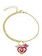 Loisir Women's Bracelet with Heart Design Gold Plated 16cm