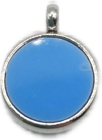Steel Hanging Silver Round Turquoise 10mm 1pcs 17-10