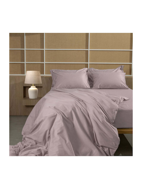 White Fabric Sheet Sets Queen 230x250cm. Parisienne Pink 4pcs