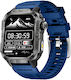 Microwear GTH3 Stainless Steel Smartwatch with Heart Rate Monitor (Blue)