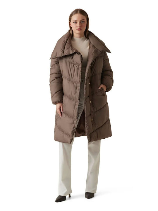 Damen Puffer Jacken für Winter Beige