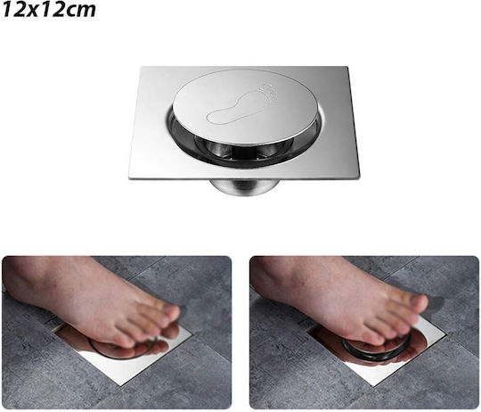 Baie Pop Up Oțel inoxidabil Grătar pardoseală cu Dimensiune 12x12cm Argintiu