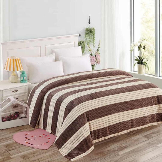 Lucktora Pop Fleece Blanket Double 220x240cm Dark Brown