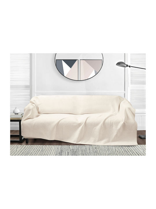 Liolios Home Element Ριχτάρι Διθέσιου Καναπέ Βελουτέ 180x250εκ. Off White 000000002821