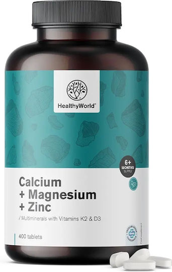 Healthy World Calciu / Magneziu / Zinc cu Vitamina D3 400 comprimate