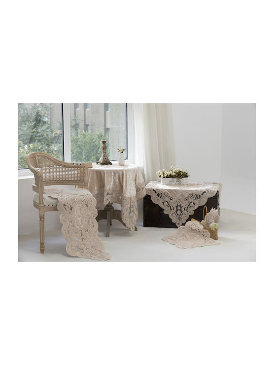 Liolios Home Tischtuch Leinen Lt Coffee 85x85cm