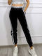 Hohe Taille Jogginghose Black
