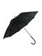 Kevin West Automatic Umbrella with Walking Stick Black