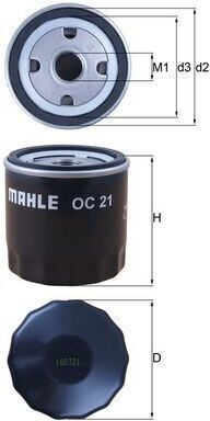 Mahle Oil Filter Oc 21