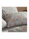 White Fabric Bettbezug Baumwolle Einzelbett 170x250 Damour Σιέλ, Μπλε