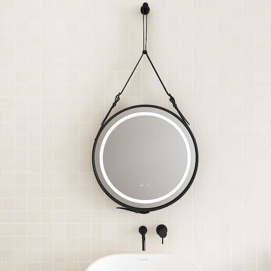 Inter Ceramic Καθρέπτης Μπάνιου Led 60x60cm Μαύρος