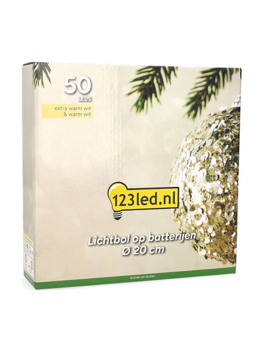 Lampă de Crăciun 123led pe Baterii Extra Cald și Alb Cald 50 LED-uri 20 cm Negru