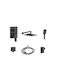 Inter Ceramic Built-in Mixer, Phone & Shower Head Set for Shower 2 Exits Silver
