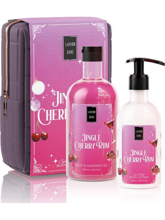 Lavish Care Jingle Cherry Rum Skin Care Set for Brightening, Moisturizing & Body Cleaning 2 Pieces