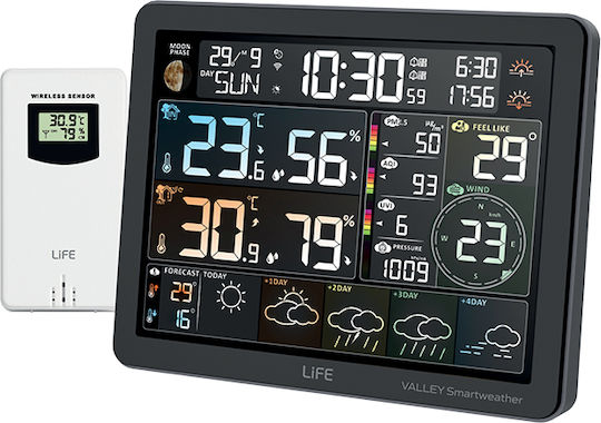 Life Valley Smartweather Tuya Wireless Digital Weather Station Tabletop / Wall Mounted White