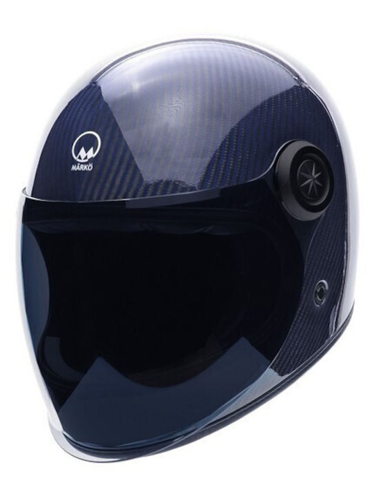 Marko Helmets Darkside Blue Carbon Motorcycle H...