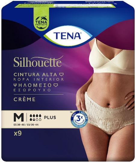Tena Silhouette Πάνες Βρακάκι Ακράτειας Medium σε Μπεζ Χρώμα 9τμχ