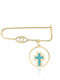 Ekan Child Safety Pin made of Gold 14K with Cross