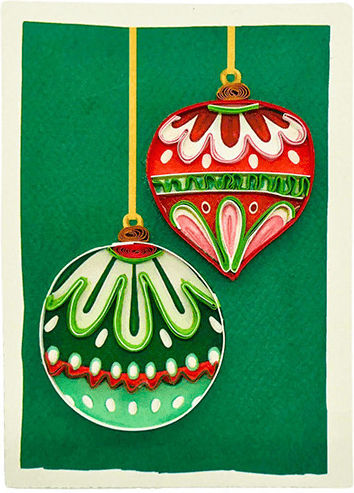 Origamo Grußkarte Weihnachts Mini Quilling Weihnachtskugeln 10x7.8cm Filigrana