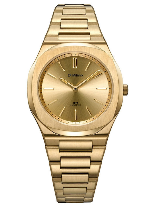 D1 Milano Ultra Thin Γυναικείο Ρολόι 34mm Μπαταρίας με Χρυσό Μεταλλικό Μπρασελέ