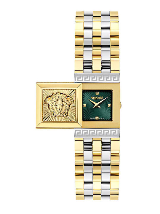 Versace Γυναικείο Ρολόι 18mm Μπαταρίας με Χρυσό...