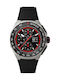 TAG Heuer Ανδρικό Ρολόι Μπαταρίας με Μαύρο Καουτσούκ Λουράκι