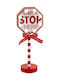 Ξύλινο Επιτραπέζιο Φως Πινακίδα Stop 12x8x30.5 Cm 04.zl-25002
