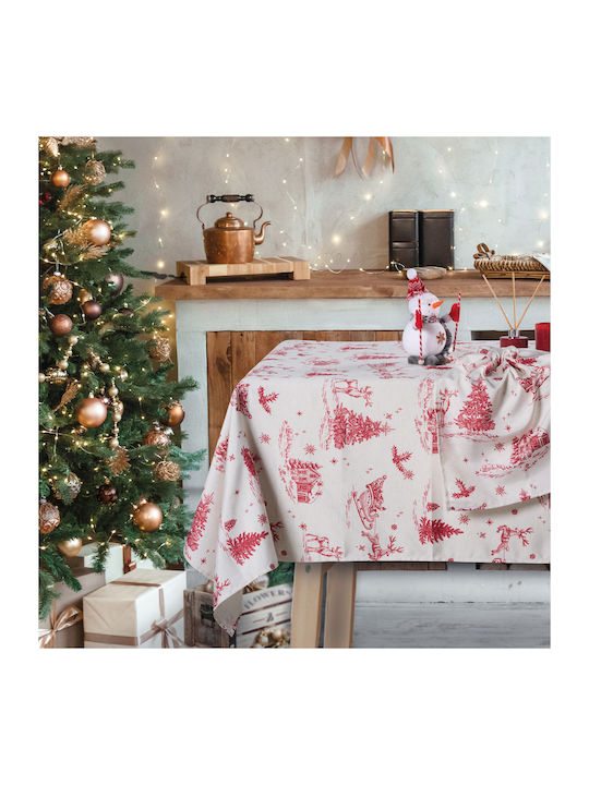 Das Home Weihnachtlich Tischtuch Rot L180xB140cm.