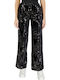 Women's Fabric Trousers Black with Sequins