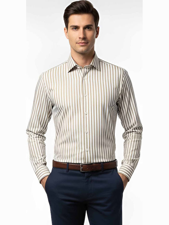 Fragosto Cotton Shirt Regular Fit Beige