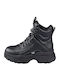 Leather Women's Ankle Boots Platform Black