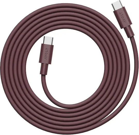 Cablu Încărcare Rapidă Date Usb-c/usb-c Avolt X Bauhaus-archiv 2 Metri Burgundy
