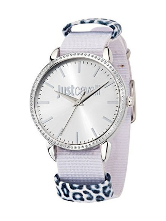 Just Cavalli Women's Watch with White Fabric Strap
