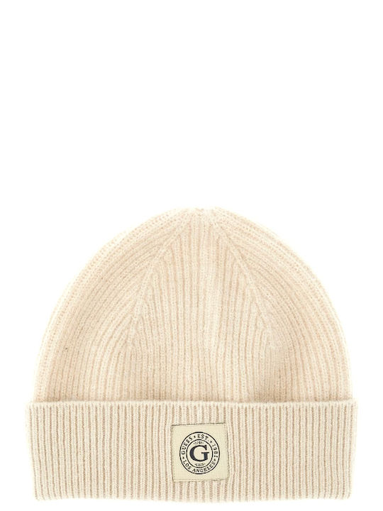 Beanie Beanie with Rib Knit in Beige color