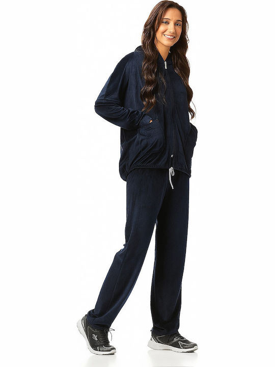 Bodymove Jogginghose Samt Blue